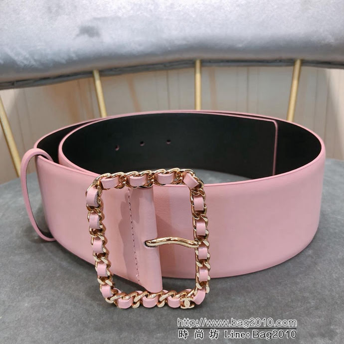 CHANEL香奈兒 19春秋新款 走秀款品時尚腰帶 腰封 鏈條編皮經典扣 牛皮軟腰封  xfp1254